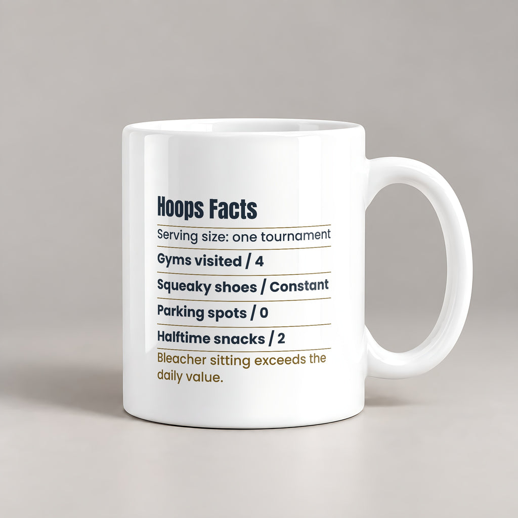 Funny Basketball Coffee Mug Hoops Facts Label For Basketball Parents - photo 3