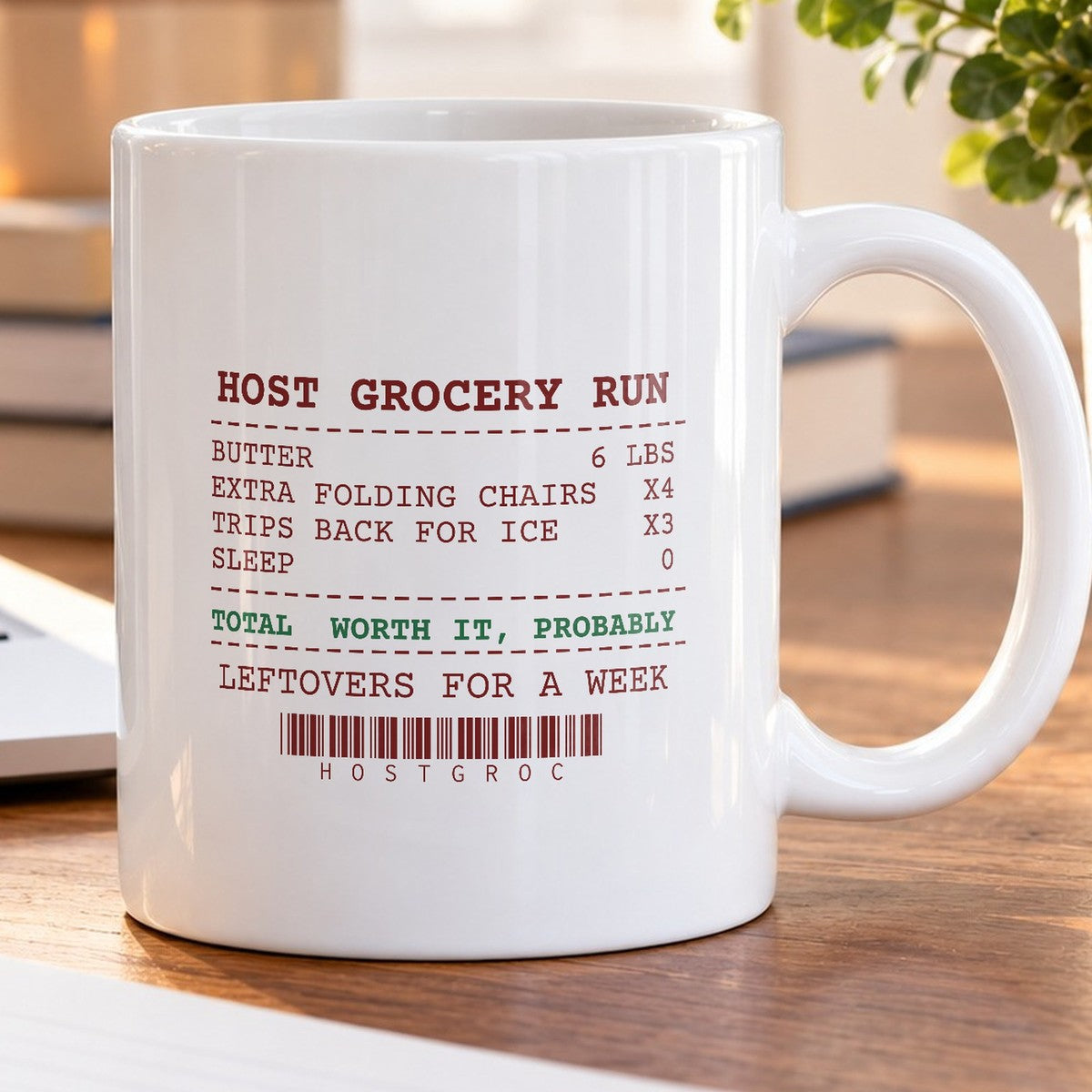 Funny Christmas Host Coffee Mug Six Pounds Of Butter Receipt - photo 5