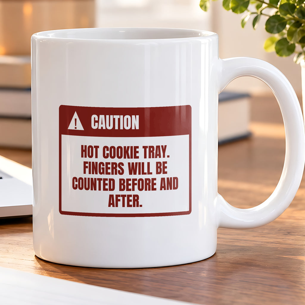 Funny Christmas Baking Coffee Mug Hot Cookie Tray Fingers Counted - photo 5