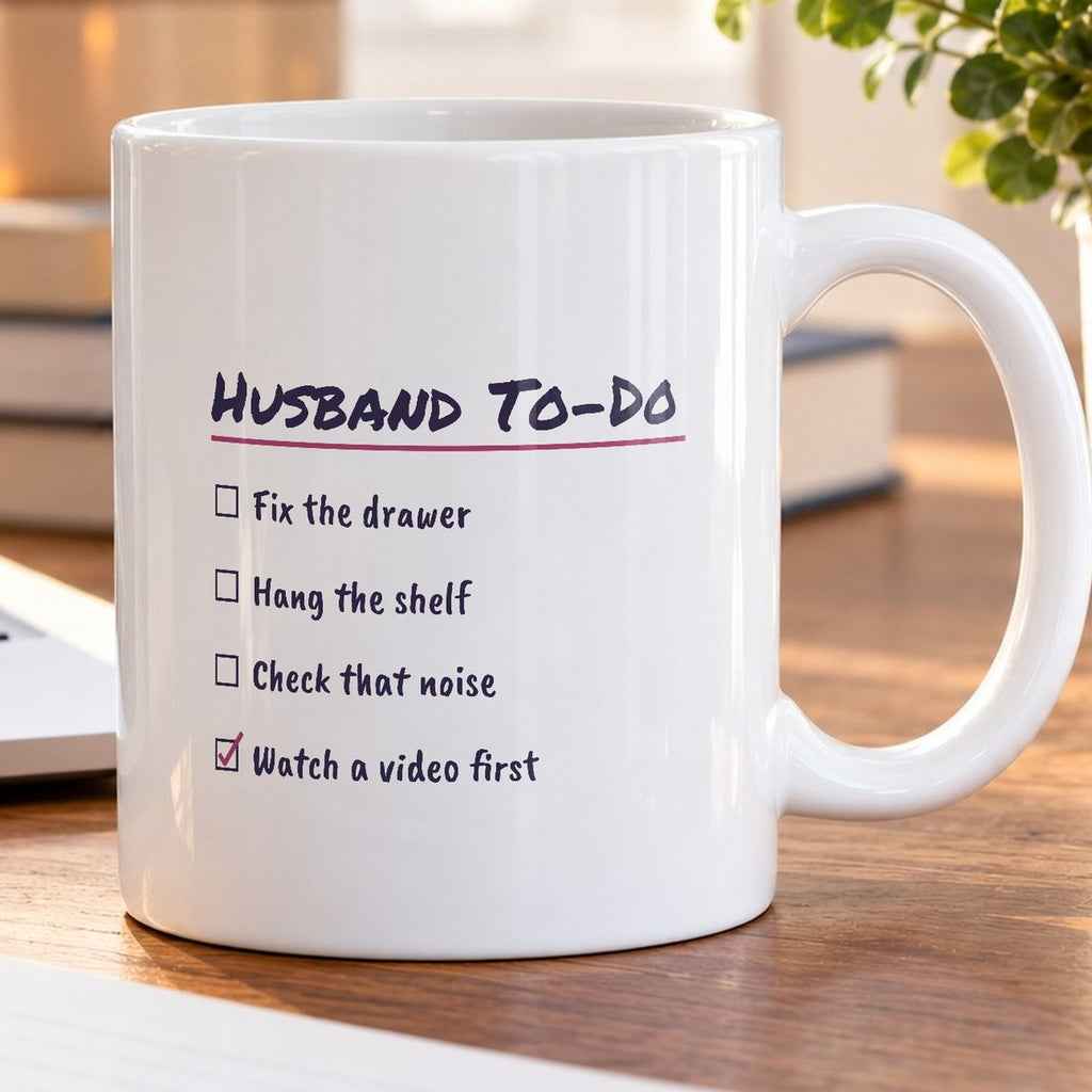 Funny Husband Coffee Mug Husband To Do List Watch A Video First - photo 5