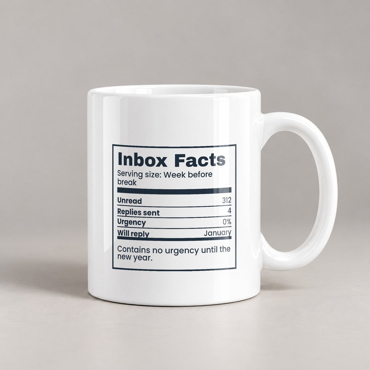 Funny Christmas Coffee Mug Inbox Facts Label For Coworkers - photo 1