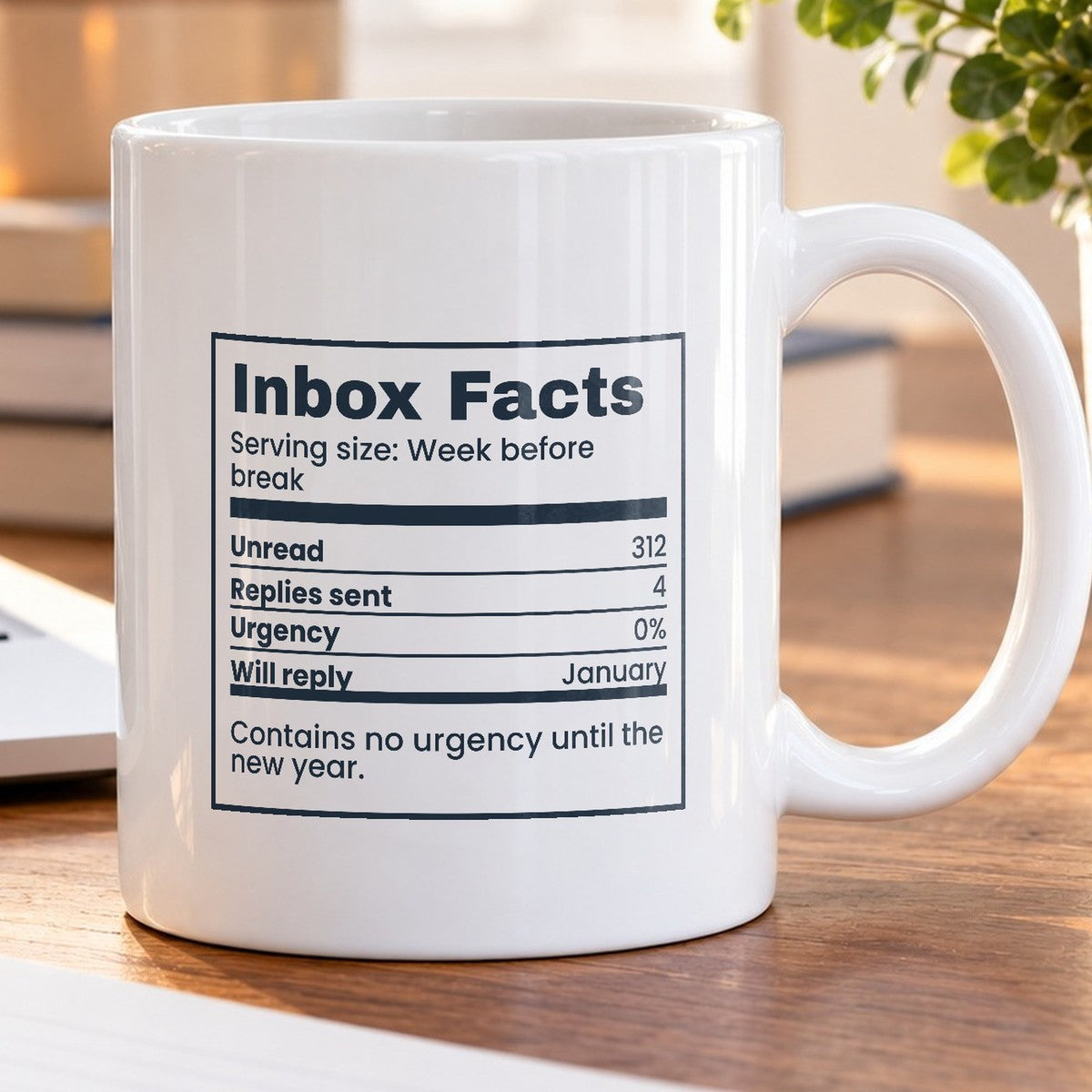Funny Christmas Coffee Mug Inbox Facts Label For Coworkers - photo 5