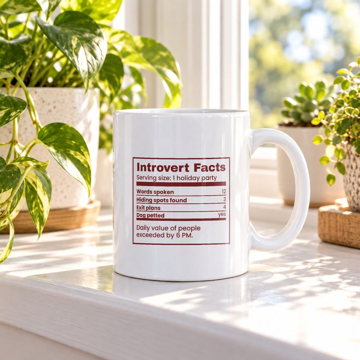 Funny Christmas Introvert Coffee Mug Introvert Facts Nutrition Label - photo 3