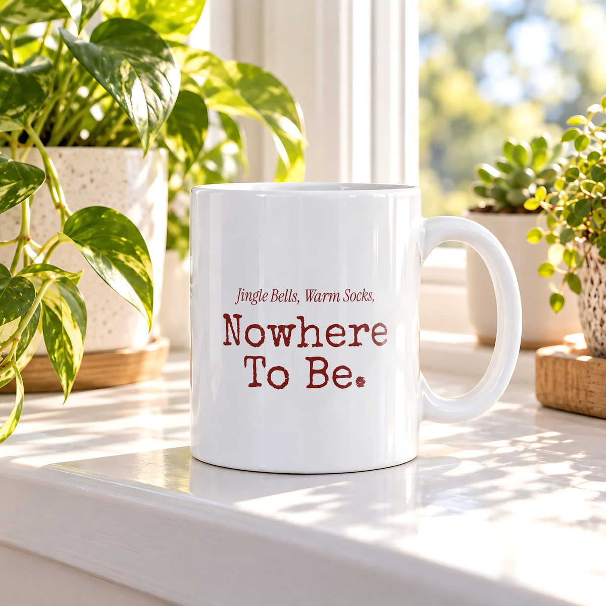 Cozy Christmas Coffee Mug Jingle Bells Warm Socks Nowhere To Be - photo 1