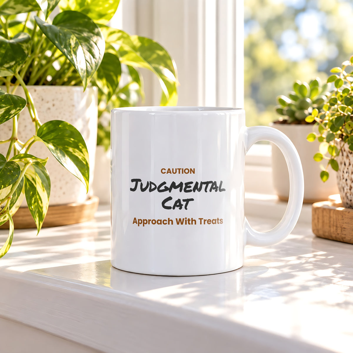 Funny Cat Valentine Coffee Mug Judgmental Cat Sign For Cat Lovers - photo 2