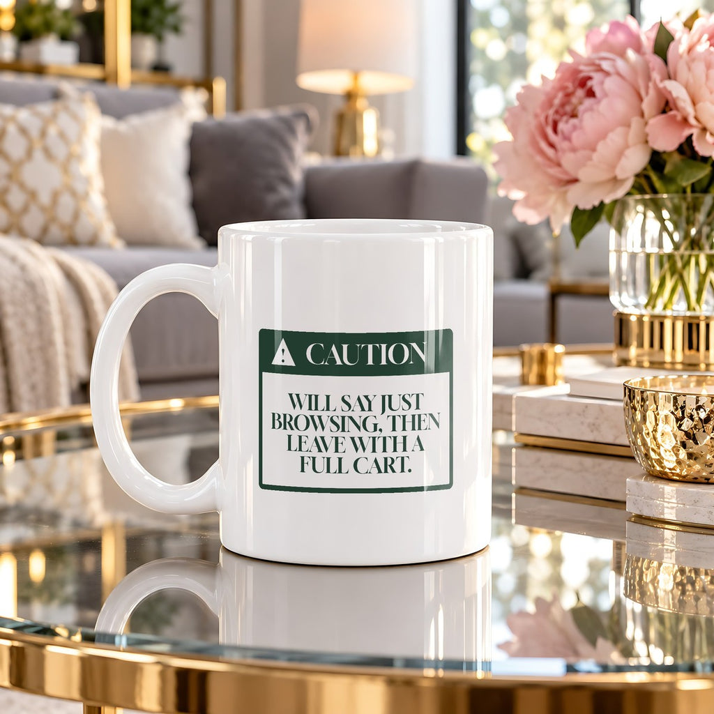 Funny Christmas Shopping Coffee Mug Just Browsing Warning For Shoppers - photo 4
