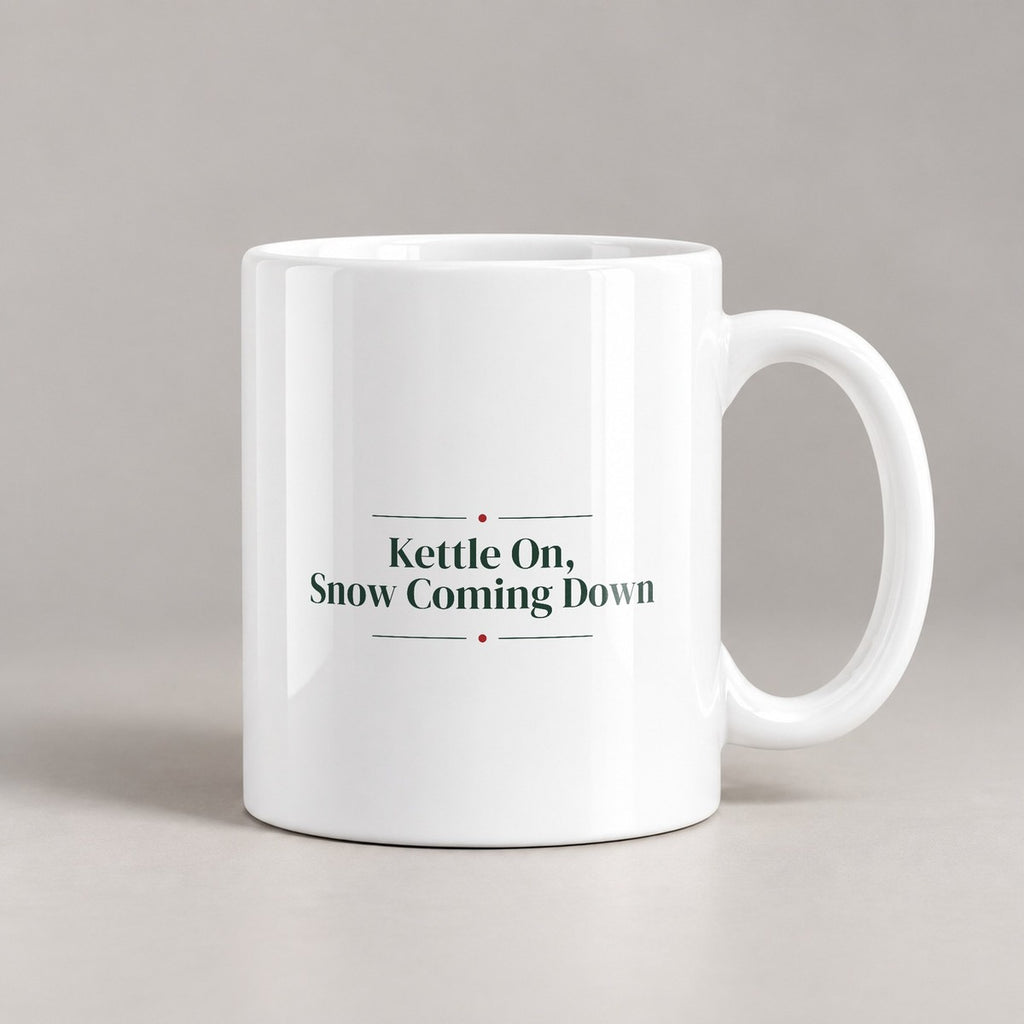 Christmas Coffee Mug Kettle On Snow Coming Down Cozy Winter Cup - photo 2