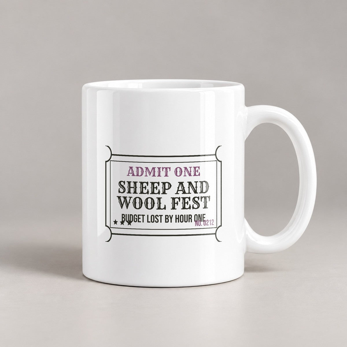 Funny Knitting Mug Wool Fest Budget Lost By Hour One Ticket For Knitters - photo 2