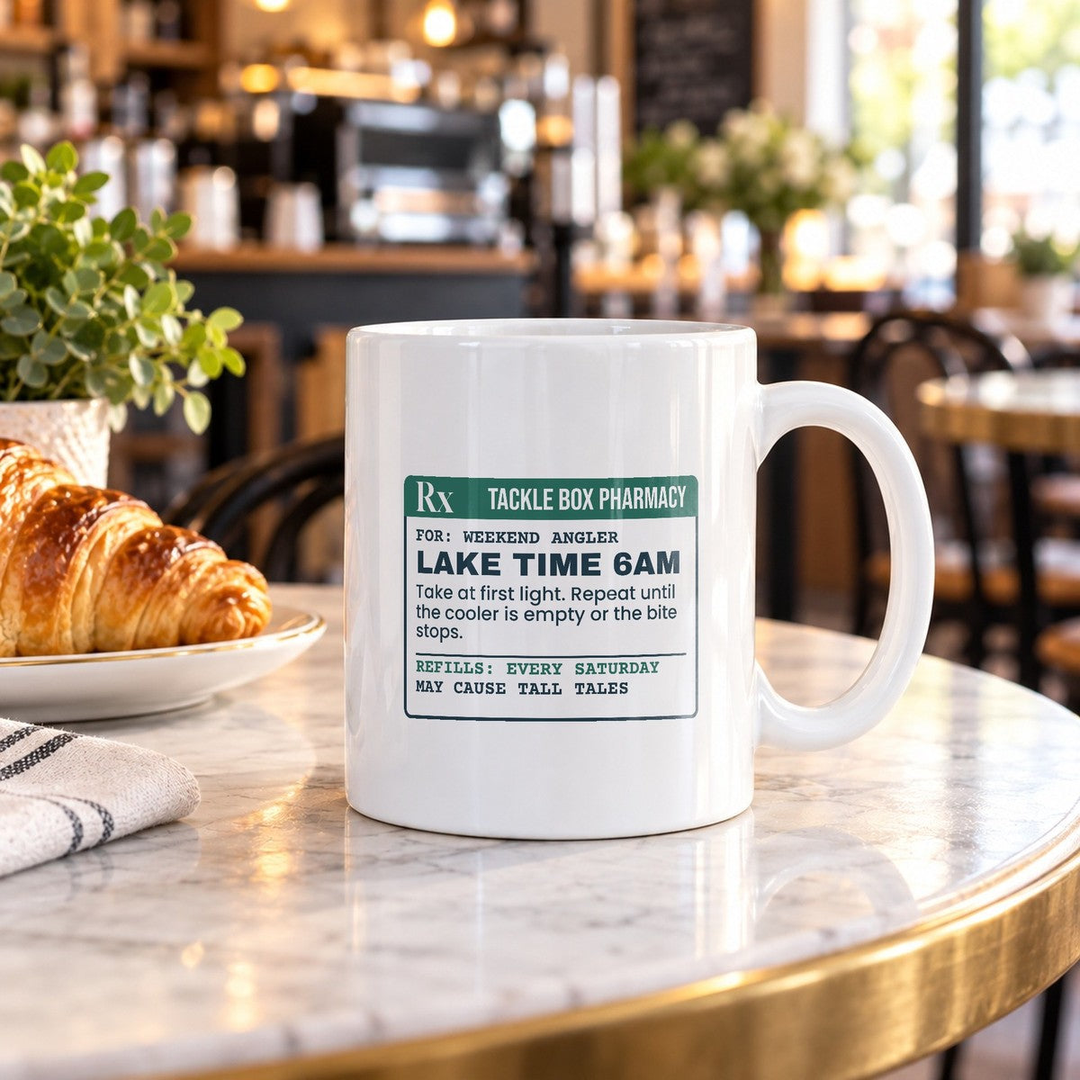 Funny Fishing Coffee Mug Lake Time Prescription Label For Fishermen - photo 3