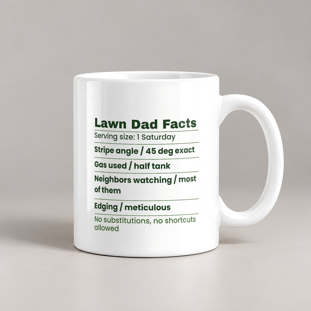Funny Lawn Dad Coffee Mug Lawn Dad Facts Label For Dad - photo 3