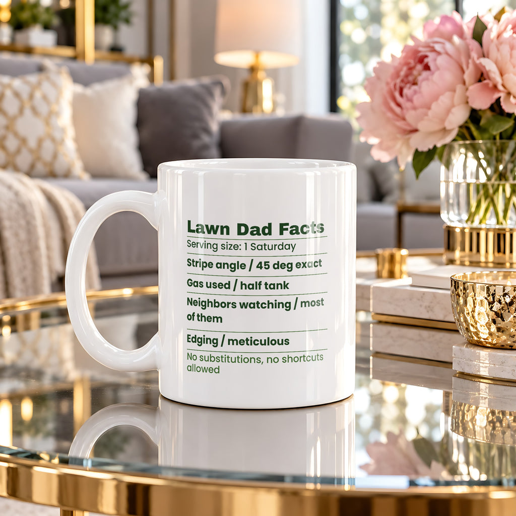 Funny Lawn Dad Coffee Mug Lawn Dad Facts Label For Dad - photo 4