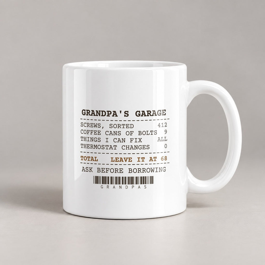 Funny Grandpa Coffee Mug Leave The Thermostat At 68 Garage Receipt - photo 2