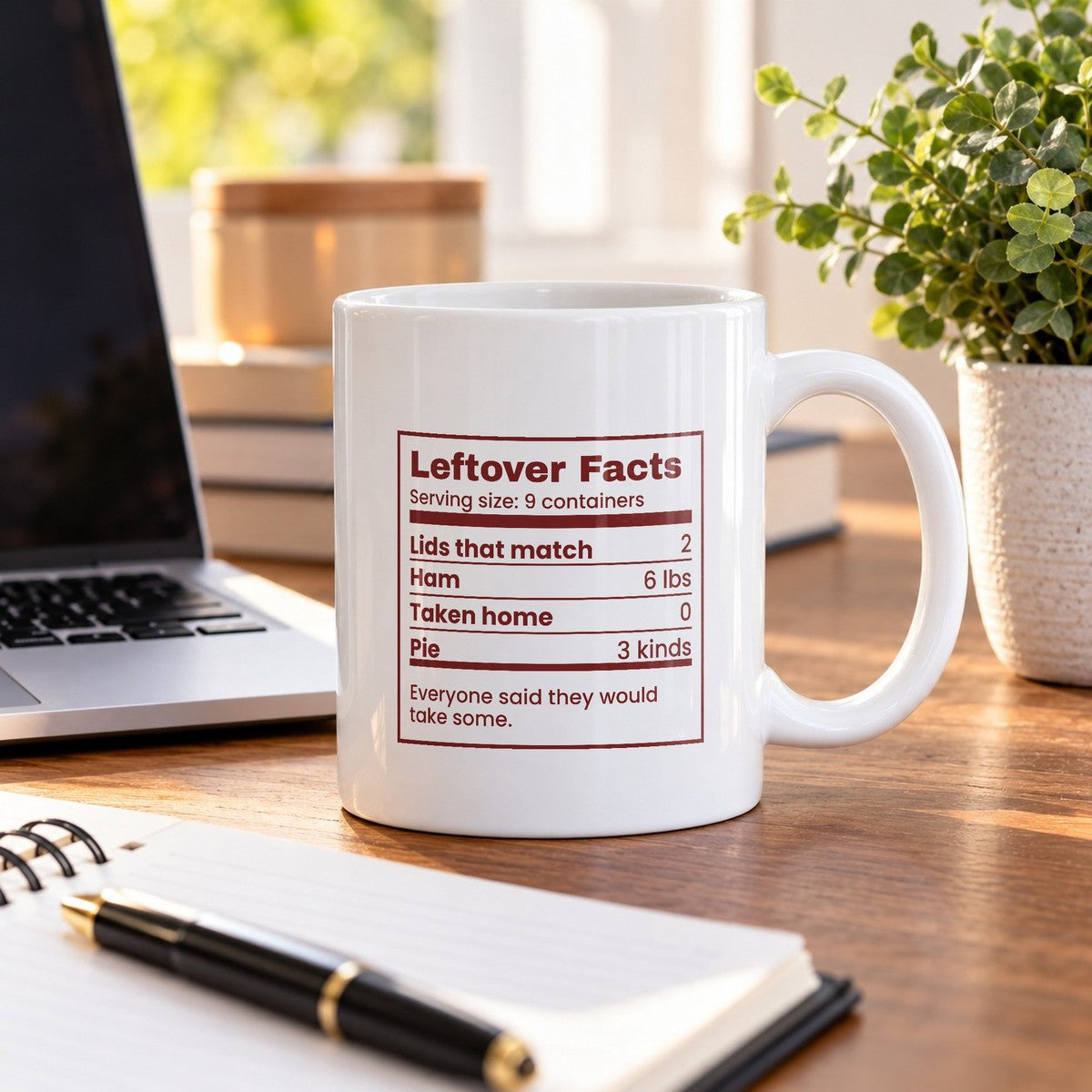 Funny Christmas Host Coffee Mug Leftover Facts Nutrition Label - photo 2