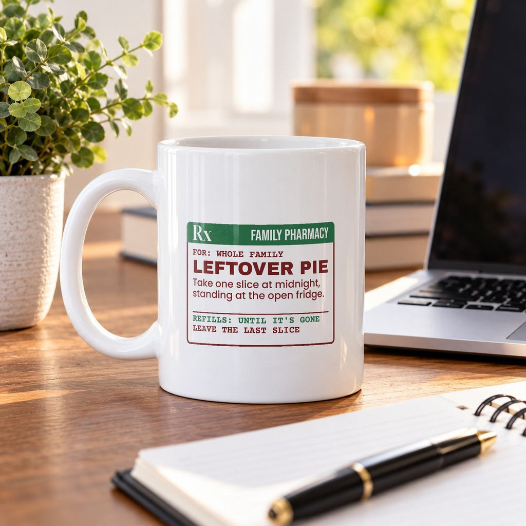 Funny Christmas Family Coffee Mug Leftover Pie Prescription Label - photo 4