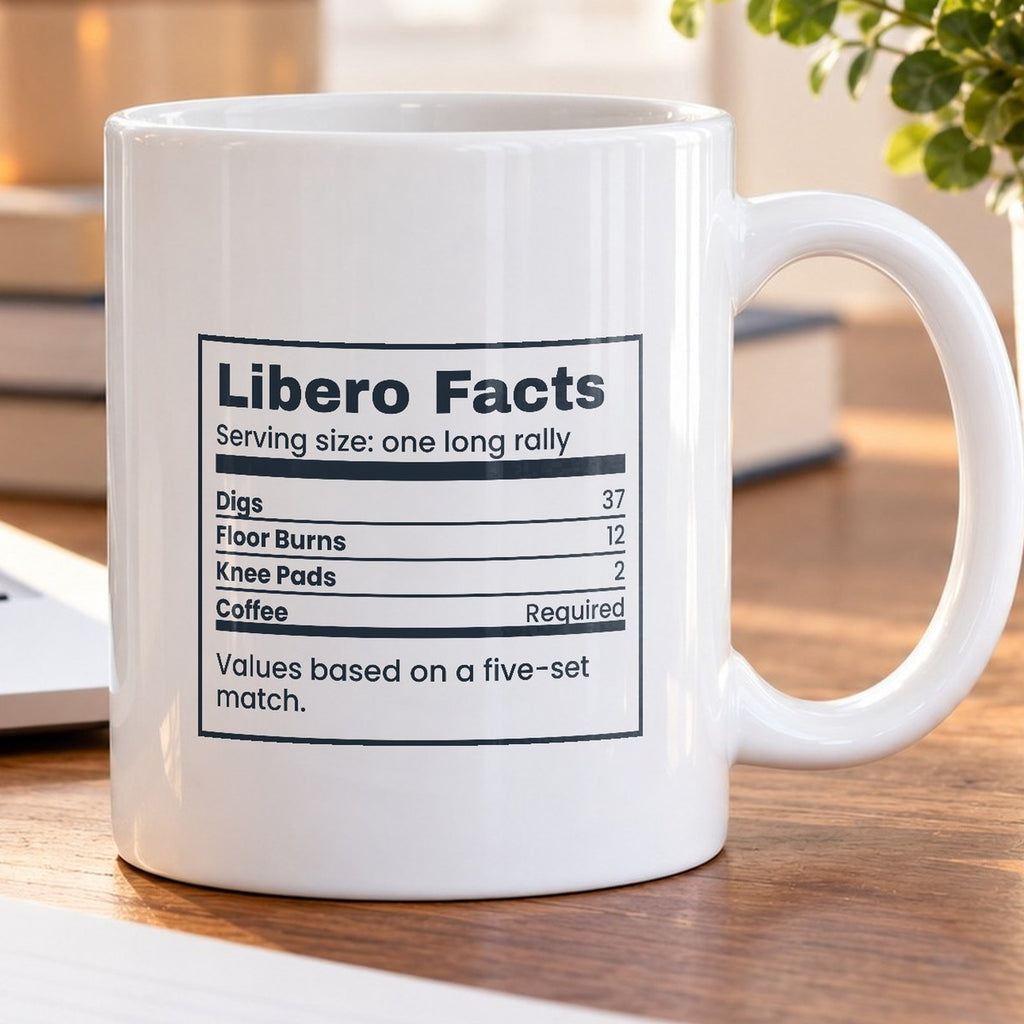 Funny Volleyball Coffee Mug Libero Facts Nutrition Label For Players - photo 5