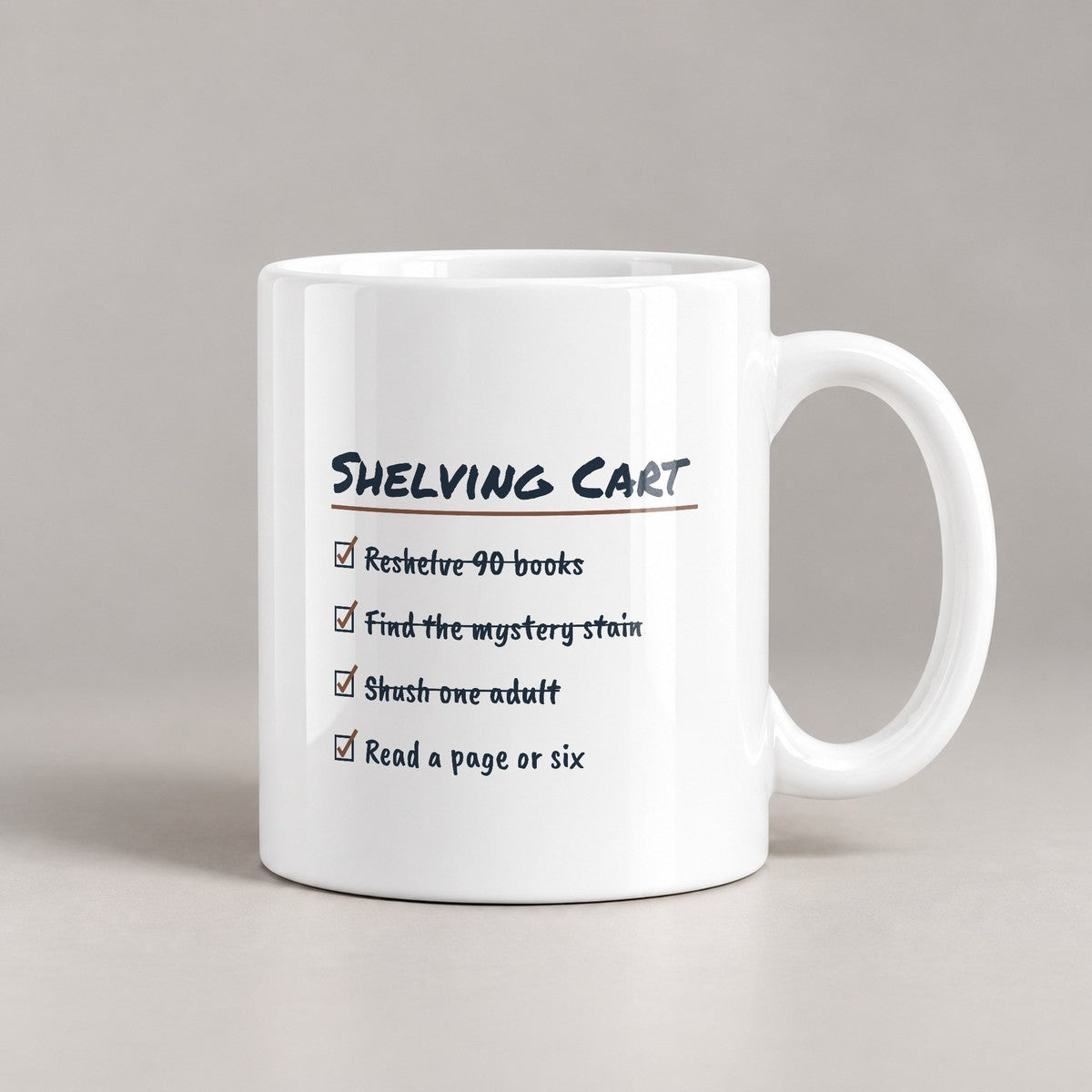 Funny Librarian Coffee Mug Shelving Cart Checklist For Librarians - photo 1