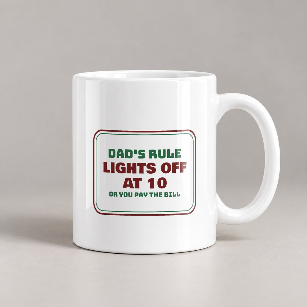 Funny Christmas Dad Coffee Mug Lights Off At 10 Or Pay The Bill - photo 2