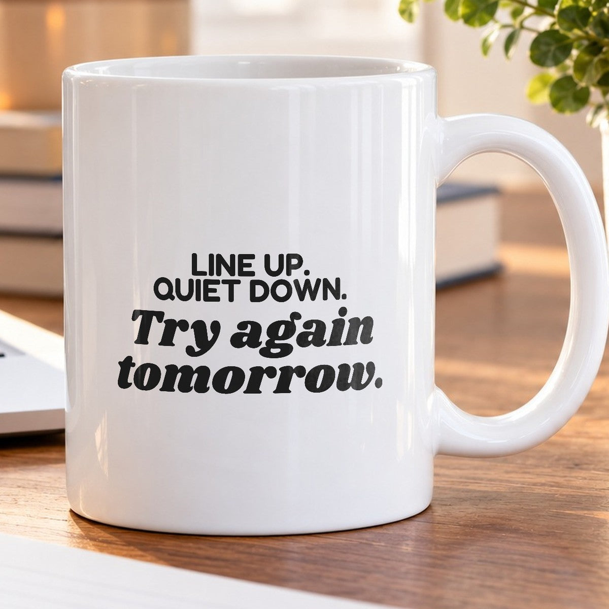 Teacher Coffee Mug Line Up Quiet Down Try Again - photo 5