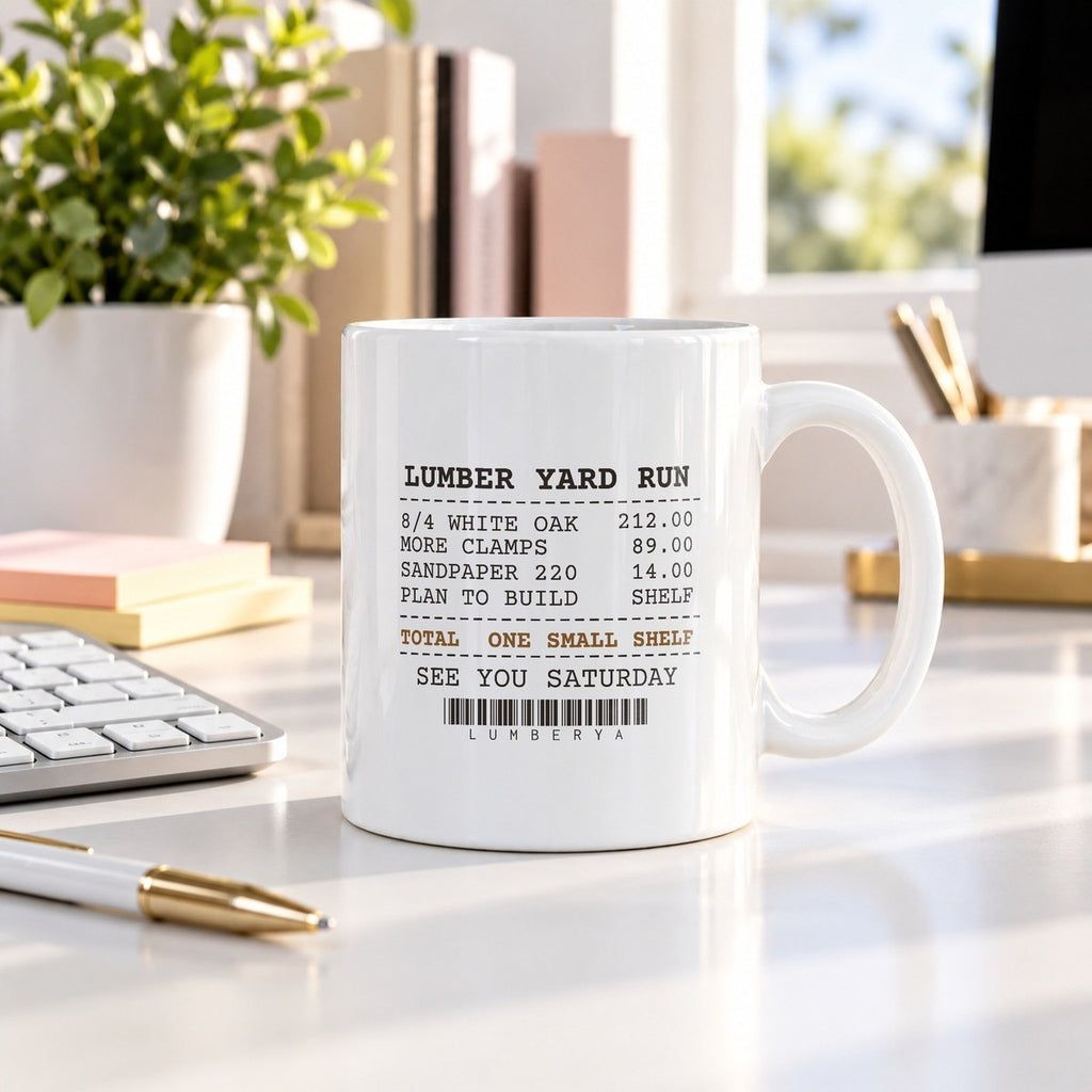 Funny Carpenter Coffee Mug Lumber Yard Receipt One Small Shelf - photo 1