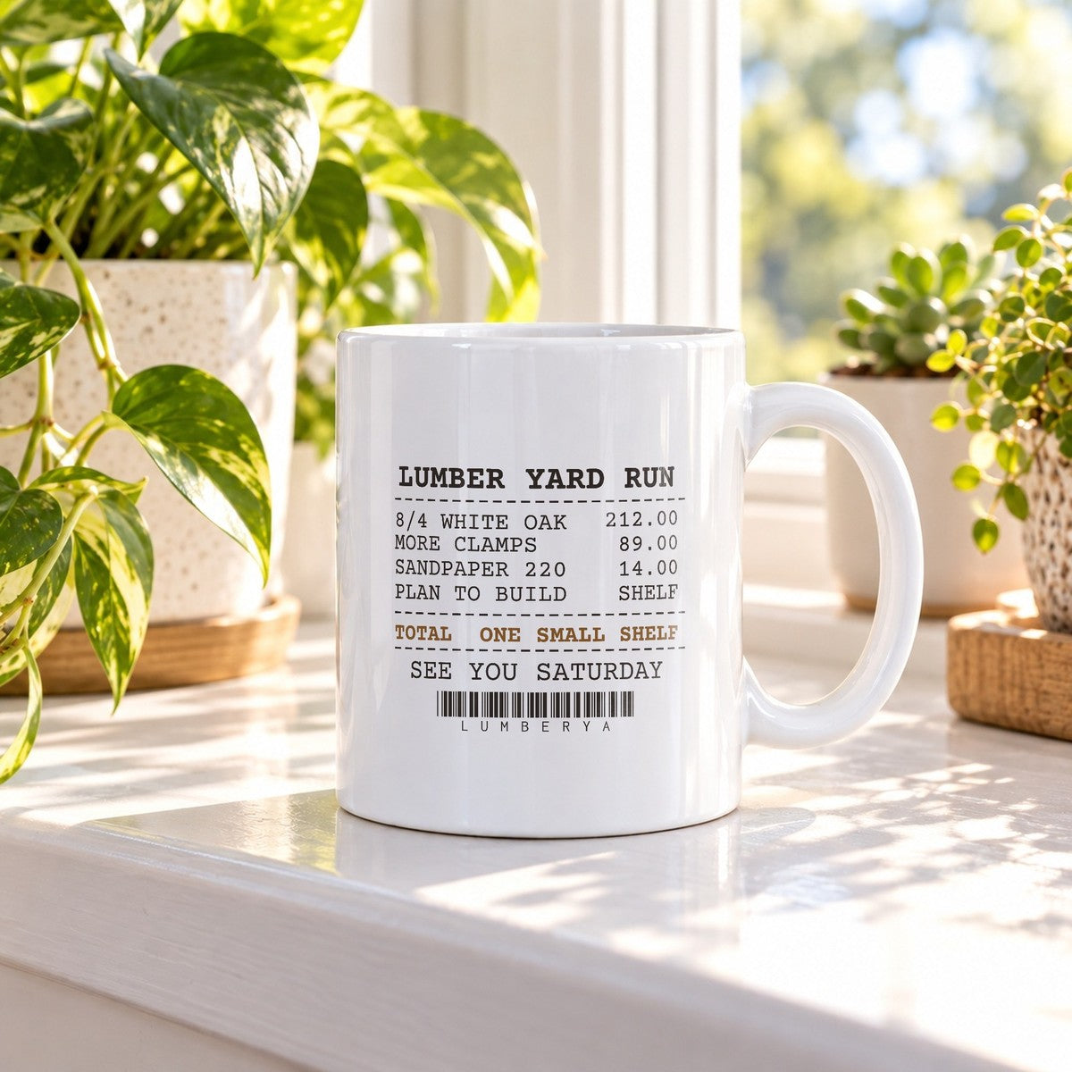 Funny Carpenter Coffee Mug Lumber Yard Receipt One Small Shelf - photo 3