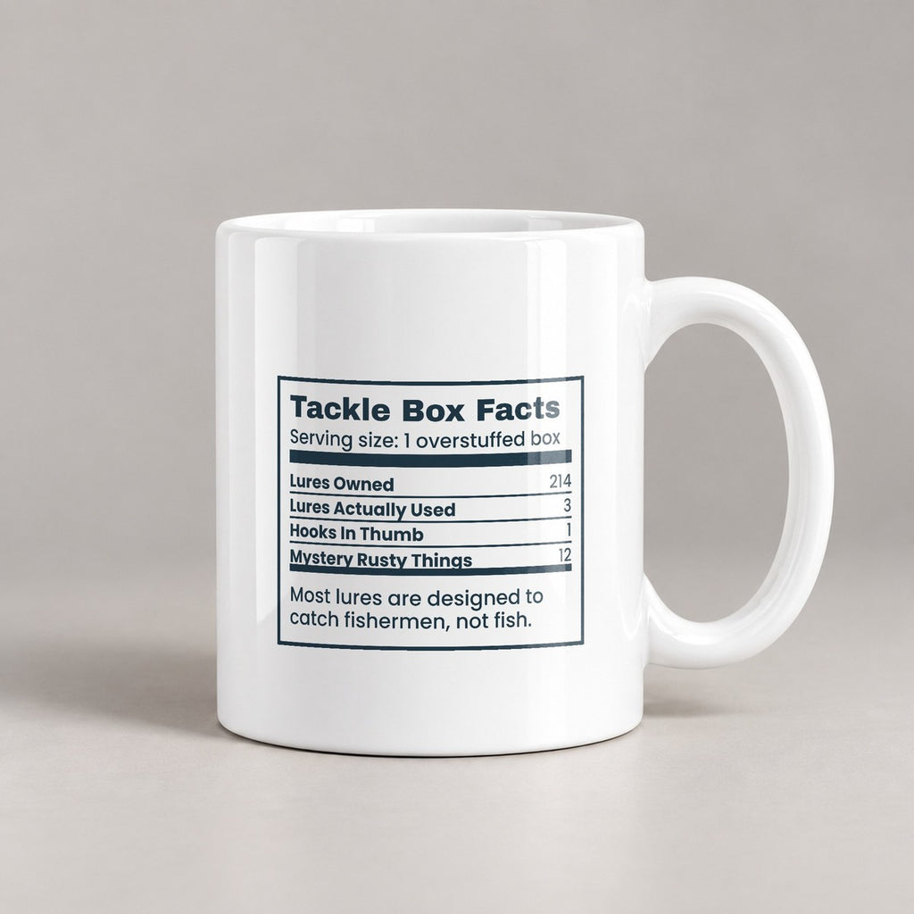 Funny Fishing Coffee Mug Tackle Box Facts Nutrition Label For Him - photo 1
