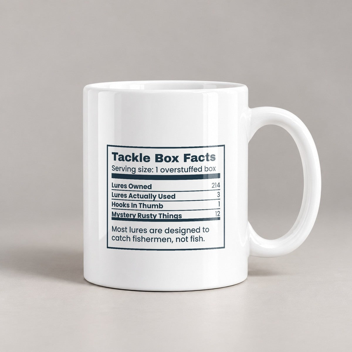 Funny Fishing Coffee Mug Tackle Box Facts Nutrition Label For Him - photo 1