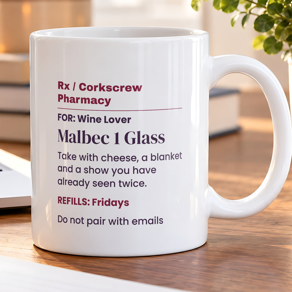 Funny Wine Lover Coffee Mug Malbec Prescription For Wine Fans - photo 5