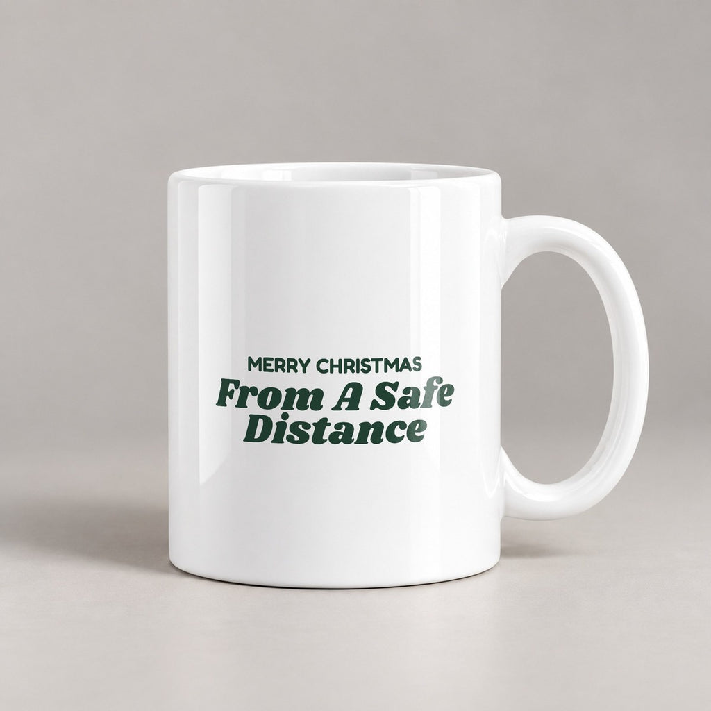 Funny Introvert Christmas Coffee Mug Merry Christmas From A Safe Distance - photo 3