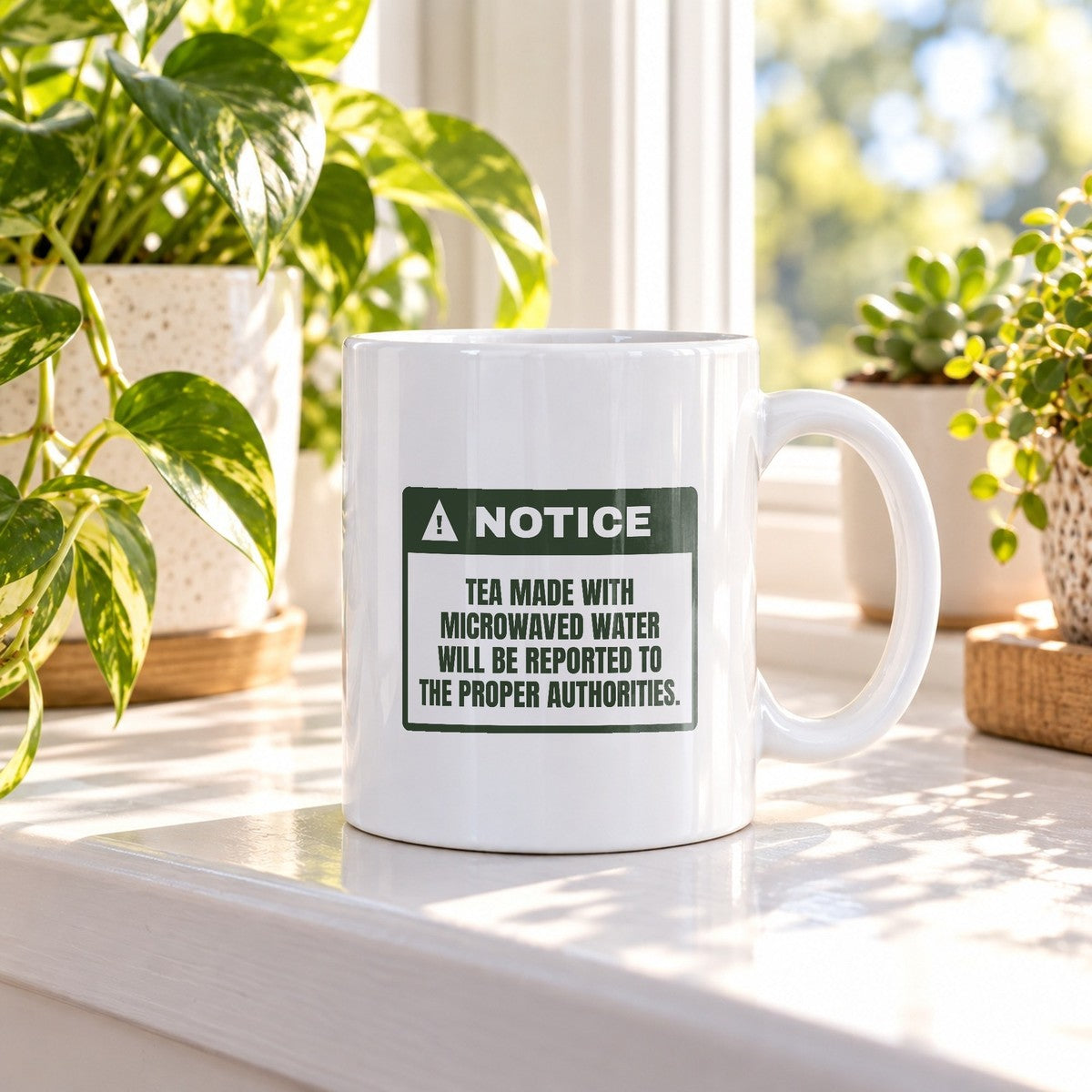 Funny Tea Coffee Mug No Microwaved Water Warning For Tea Snobs - photo 1