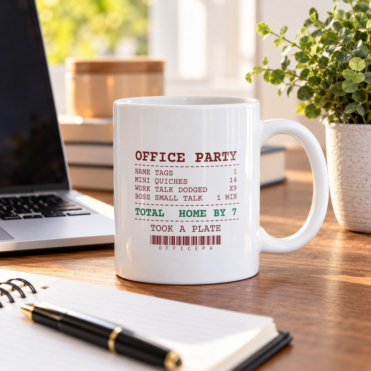 Funny Christmas Coworker Coffee Mug Mini Quiches 14 Office Party Receipt - photo 1