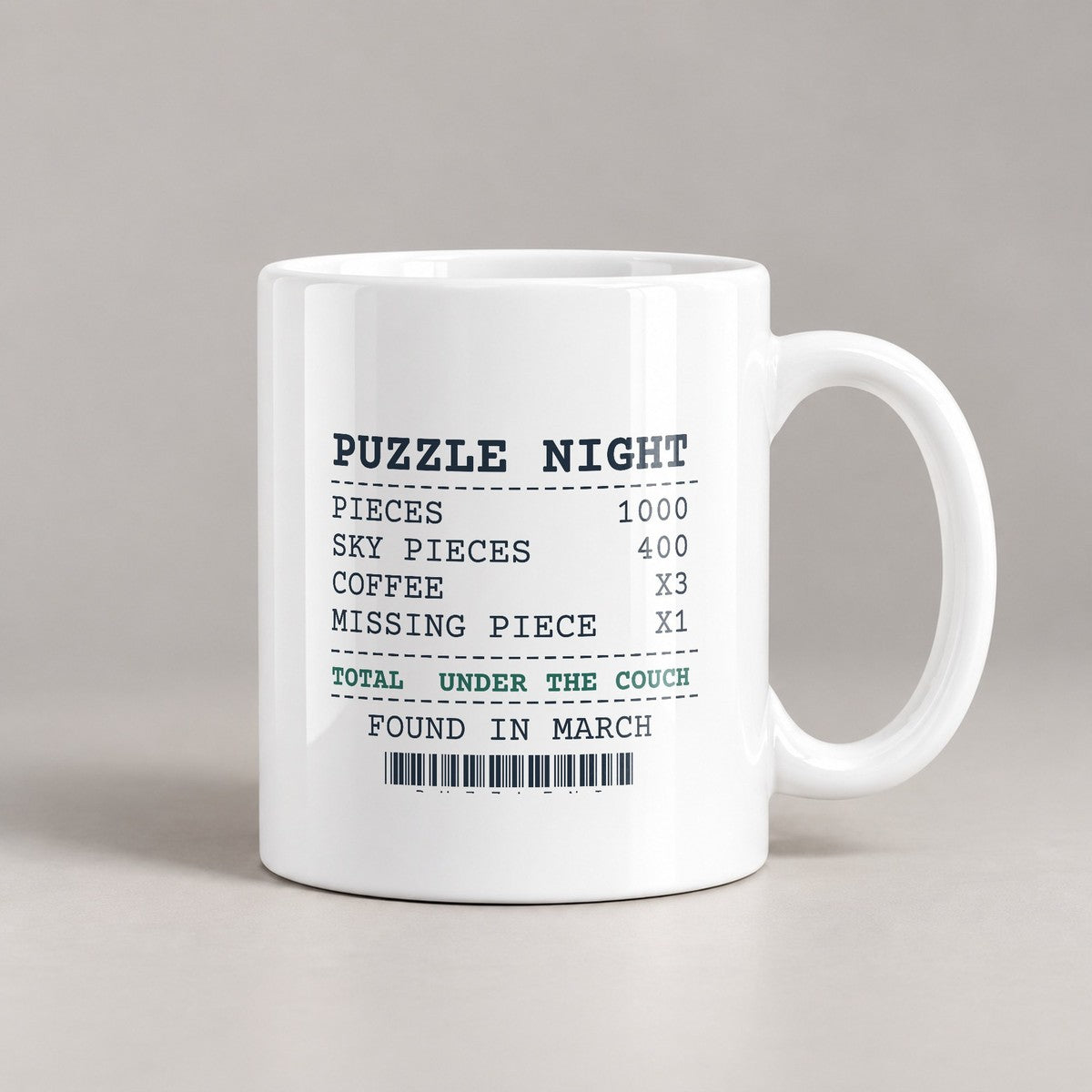 Funny Jigsaw Puzzle Coffee Mug Missing Piece Under The Couch - photo 2