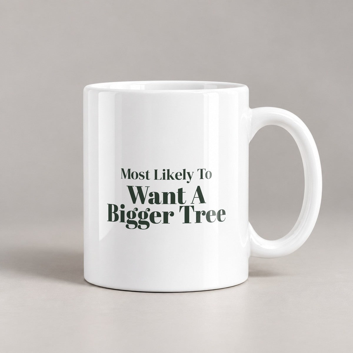 Funny Christmas Couples Coffee Mug Most Likely To Want A Bigger Tree - photo 3