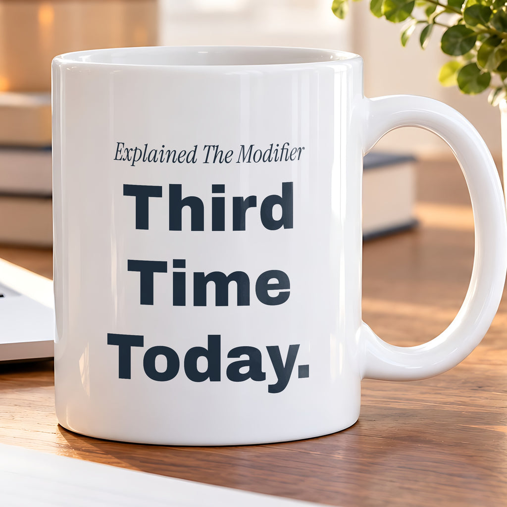 Funny Medical Coder Coffee Mug Explained The Modifier Third Time Today - photo 5