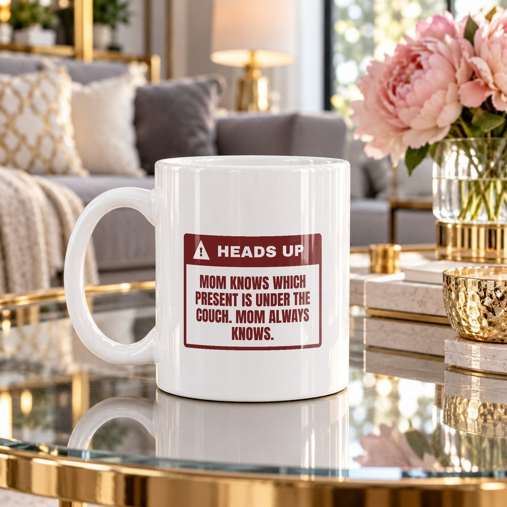 Funny Christmas Mom Coffee Mug Mom Knows What's Under The Couch - photo 4