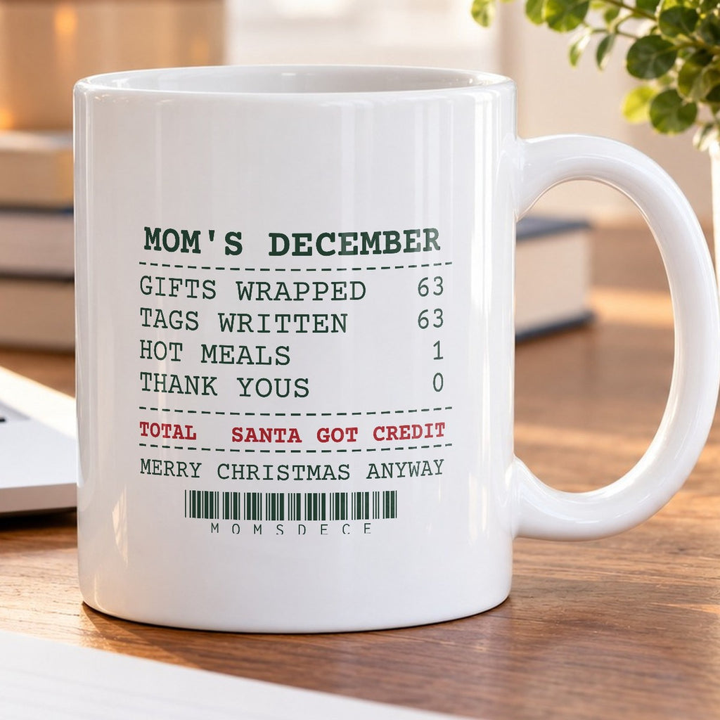 Funny Christmas Coffee Mug Mom's December Santa Got Credit For Mom - photo 5