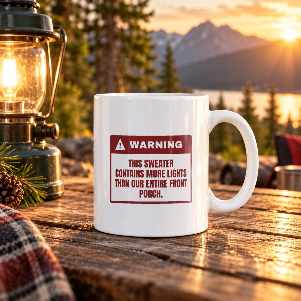 Funny Christmas Coffee Mug Sweater Has More Lights Than Our Front Porch - photo 2