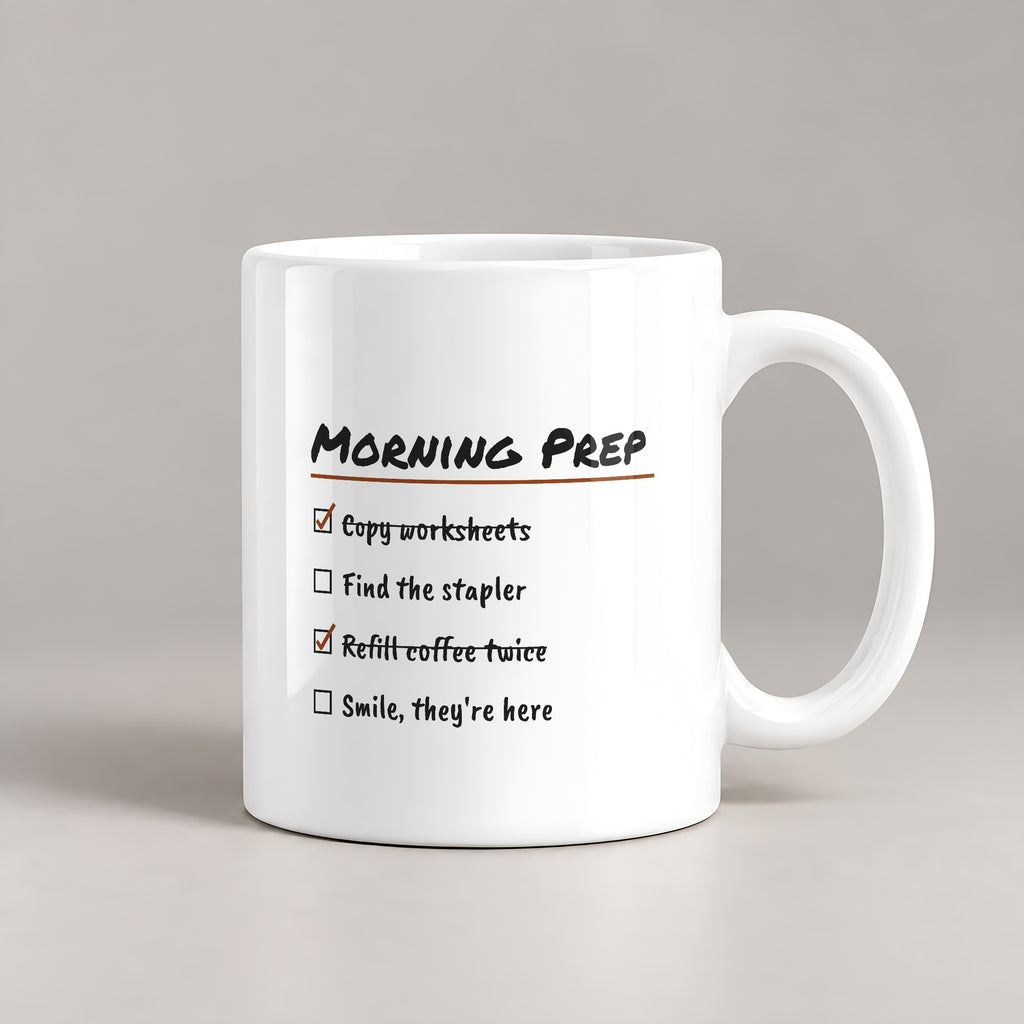 Funny Teacher Coffee Mug Morning Prep Checklist For Teachers - photo 2
