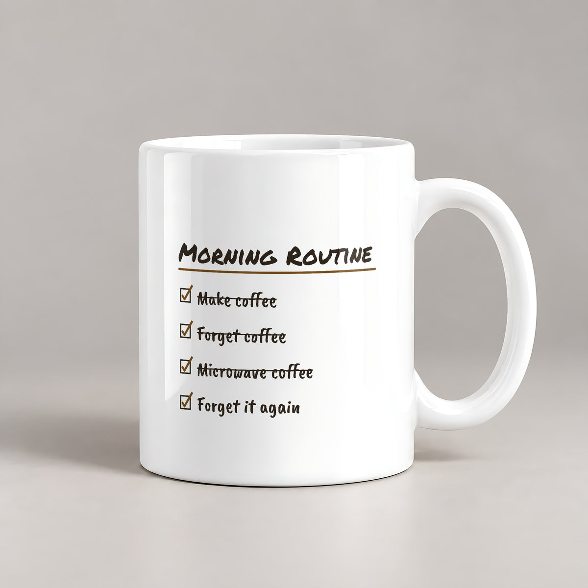Funny Coffee Lover Coffee Mug Morning Routine Checklist For Coffee Fans - photo 2