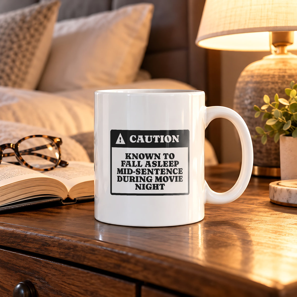 Funny Dad Coffee Mug Caution Falls Asleep Mid Sentence For Dads - photo 1