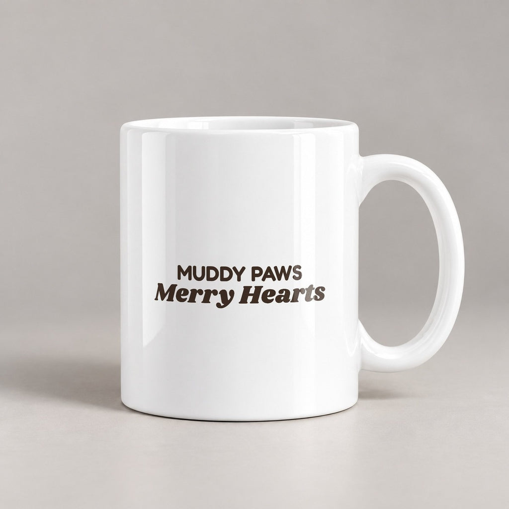 Christmas Dog Coffee Mug Muddy Paws Merry Hearts For Dog Lovers - photo 1
