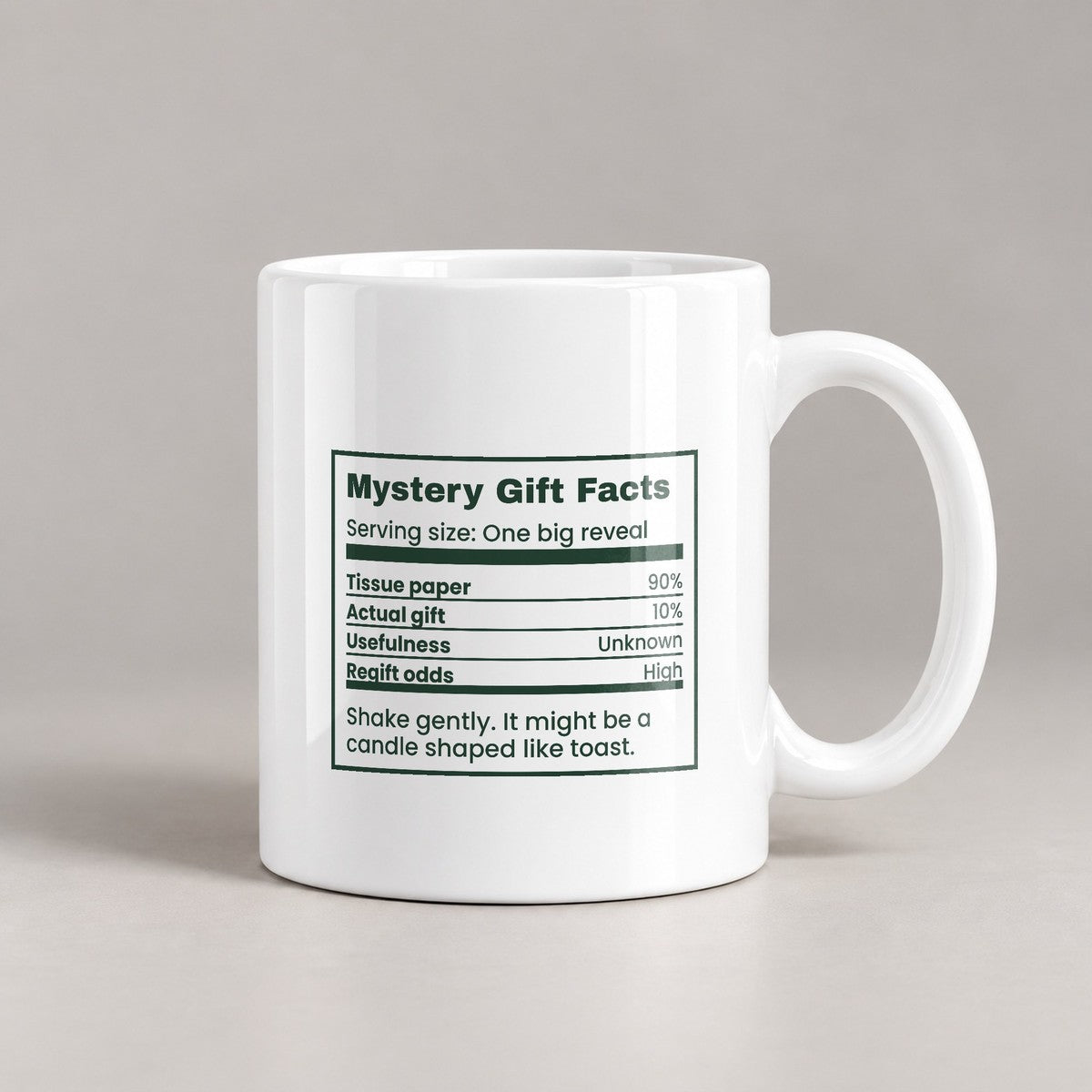 Funny White Elephant Coffee Mug Mystery Gift Facts Label - photo 2