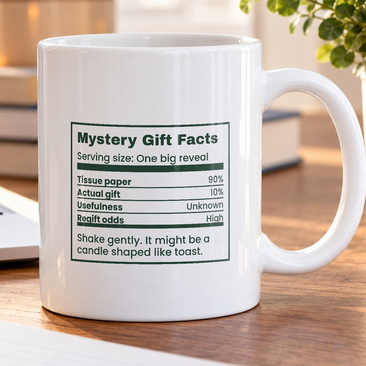 Funny White Elephant Coffee Mug Mystery Gift Facts Label - photo 5