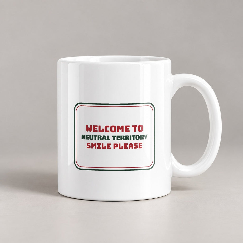 Funny Christmas In Laws Coffee Mug Neutral Territory Smile Please Sign - photo 1