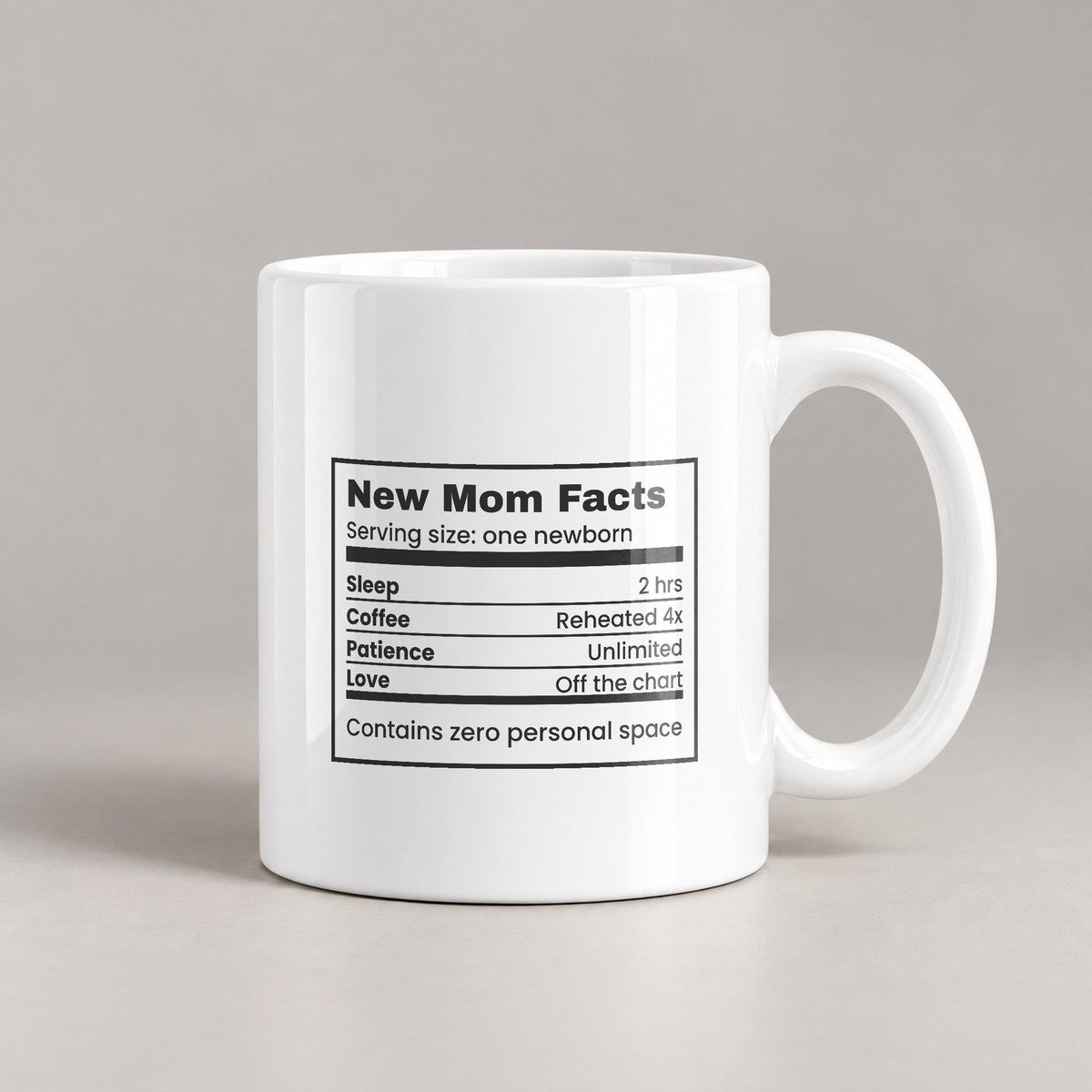 New Mom Coffee Mug Nutrition Facts Label For First Time Moms - photo 1