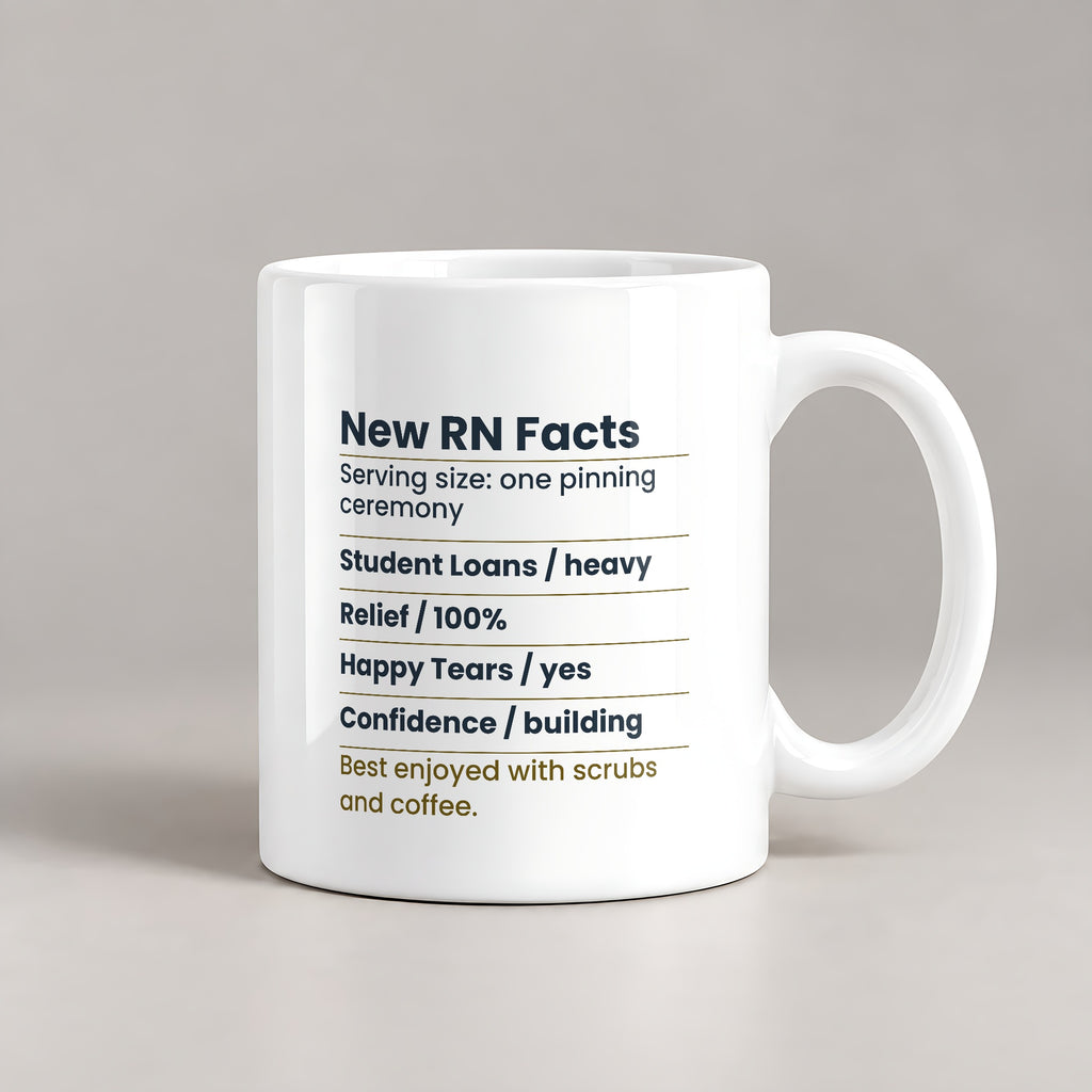 New RN Coffee Mug Funny Nutrition Label For Nursing Graduation - photo 3