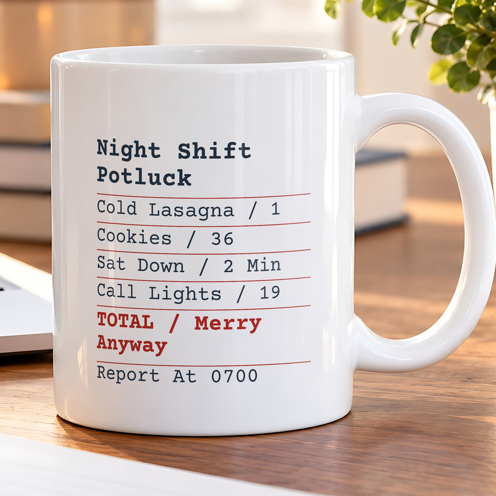 Funny Christmas Nurse Coffee Mug Night Shift Potluck Receipt - photo 5