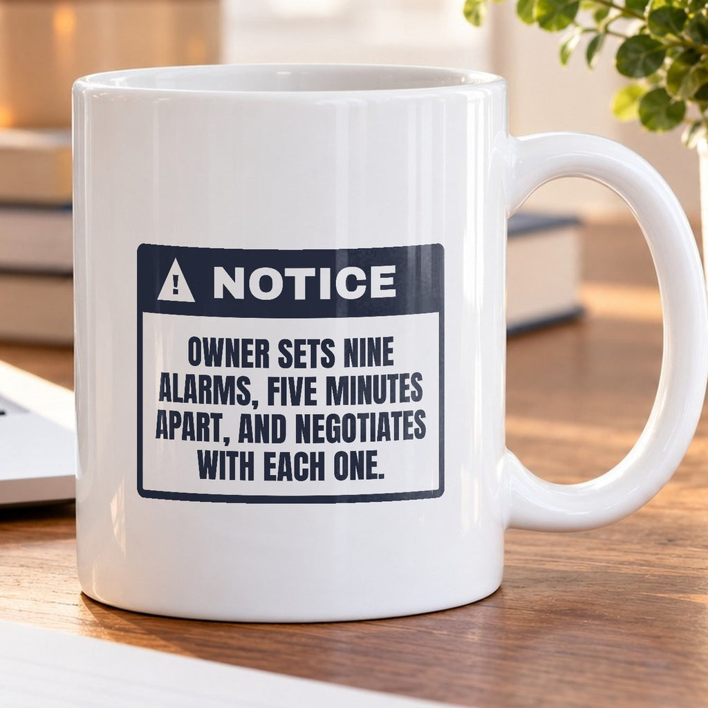 Funny Not A Morning Person Coffee Mug Nine Alarms Notice - photo 5