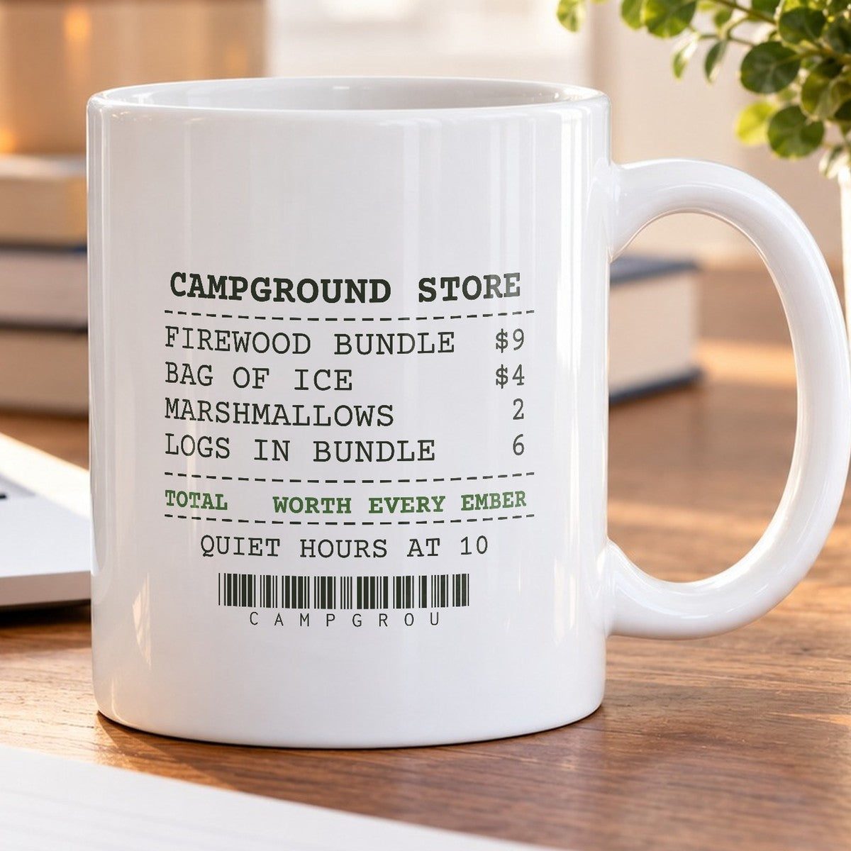 Camping Coffee Mug Nine Bucks For Six Logs Campground Store Receipt - photo 5