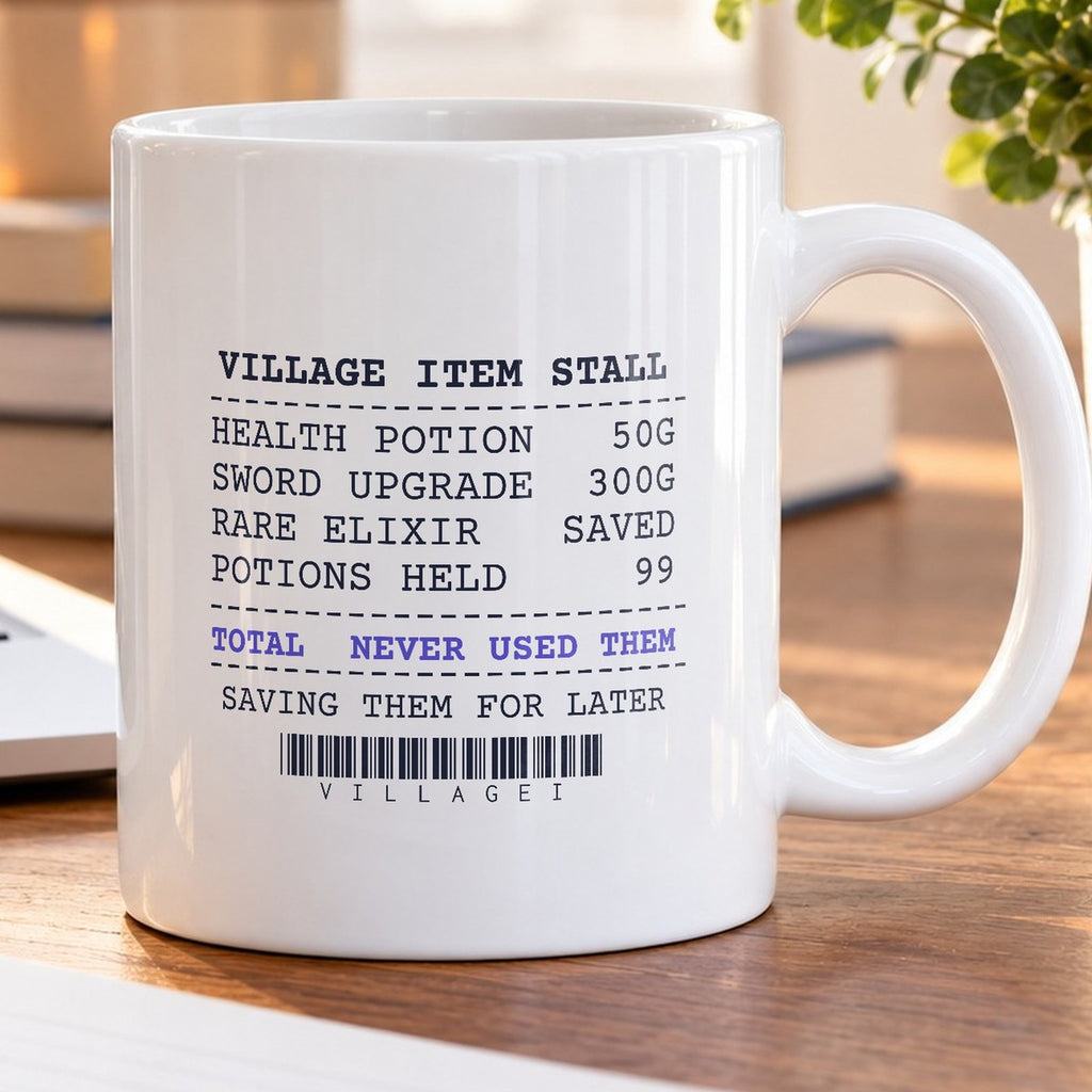 Funny Gamer Mug 99 Potions Saved For Later Item Receipt Cup - photo 5