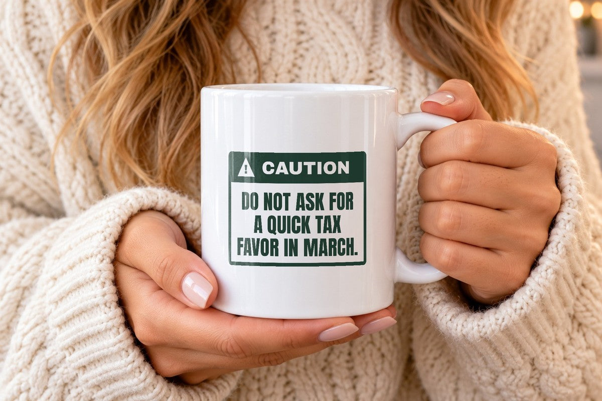 Funny Accountant Coffee Mug No Quick Favors Caution Label - photo 1